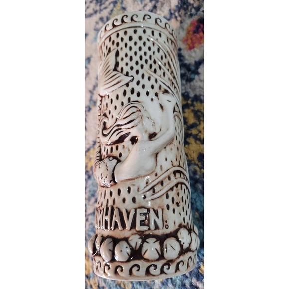 TIKIROB Mermaid RUMHAVEN Tiki Mug Glazed 3D Siren Ceramic Man Cave Barware EUC - Picture 3 of 7